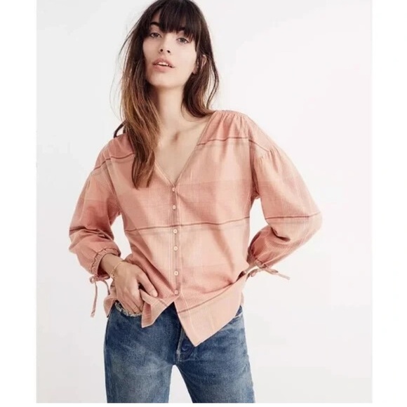 Madewell Tops - Madewell Pink Relaxed Button Down Shirt